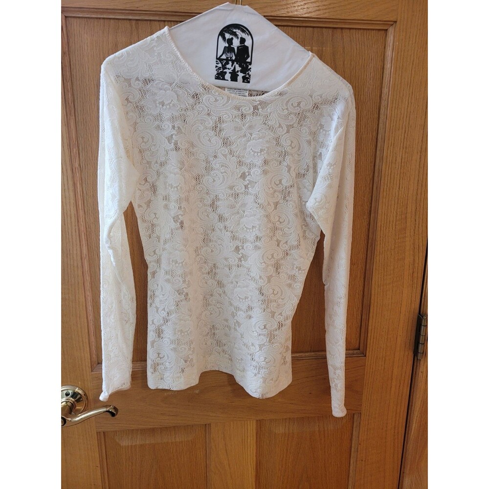 JH Collectibles Wmns Sz M Long Sleeve Lace Pullon Top